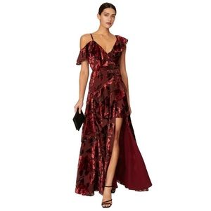 Hutch Velvet Ruffle Wrap Gown Size XS